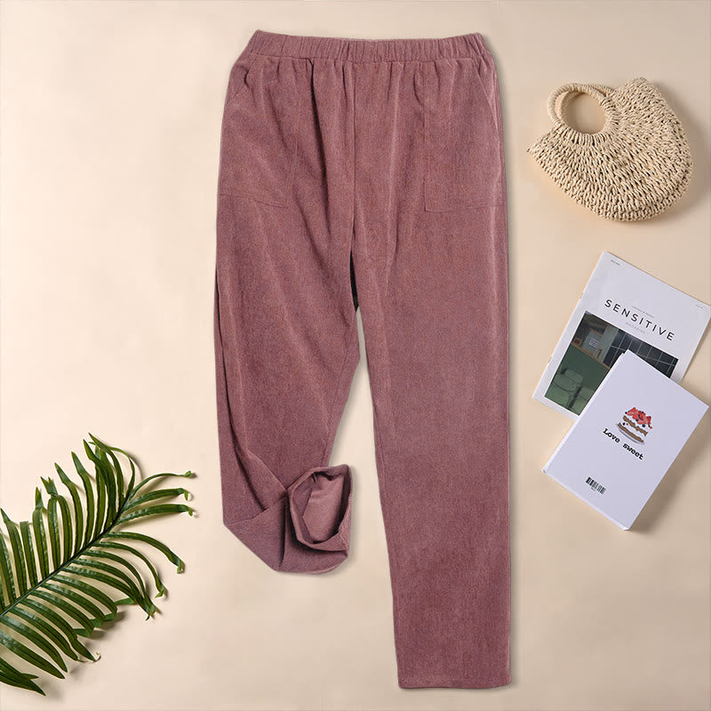 Buddha Stonesレディース 通勤用 ピュアカラー コーデュロイパンツ ポケット付き - image 23