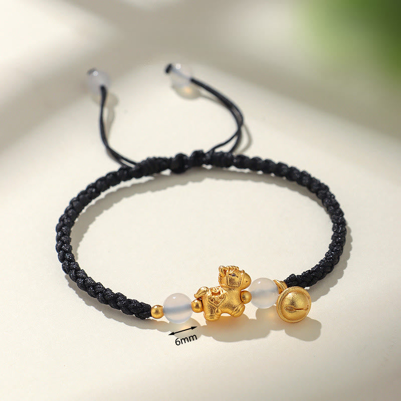 Buddha Stones馬年赤紐白瑪瑙 繋がり 編み込みブレスレット - image 10