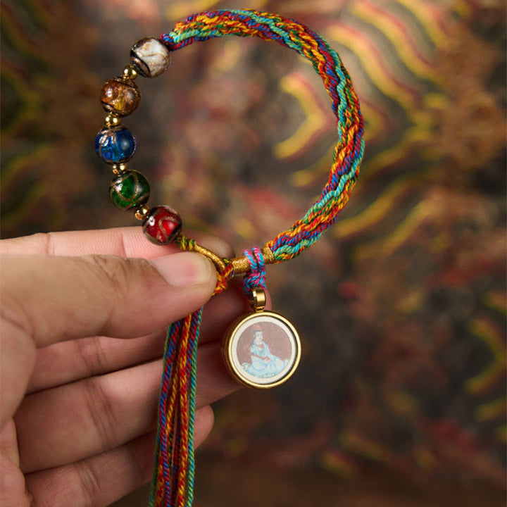 Buddha Stonesタンカ十二支誕生仏辰砂良縁祈願紐ブレスレット - image 6