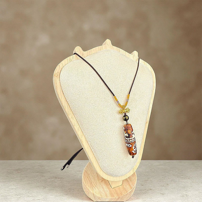 Buddha Stonesチベット瑪瑙龍模様九眼護身ネックレスペンダント - 瑪瑙 - image 0