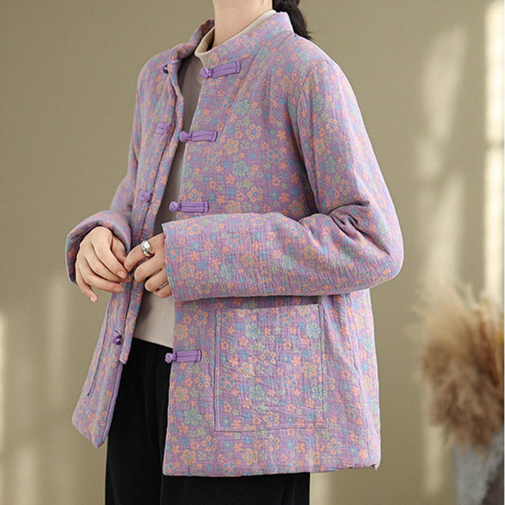 Buddha Stonesレディース 冬用 厚手コットン 花柄 長袖 ジャケット ポケット付き - image 20