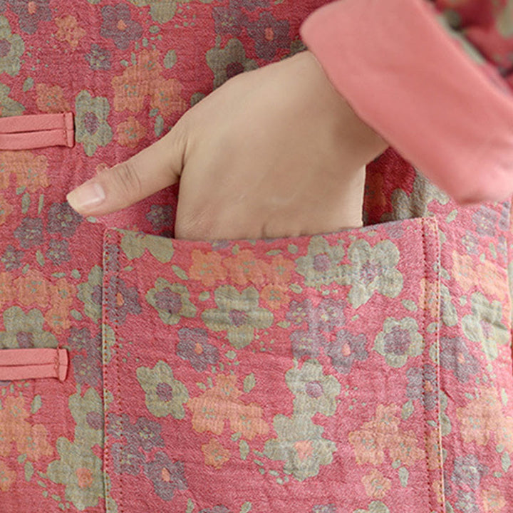 Buddha Stonesレディース 冬用 厚手コットン 花柄 長袖 ジャケット ポケット付き - image 15