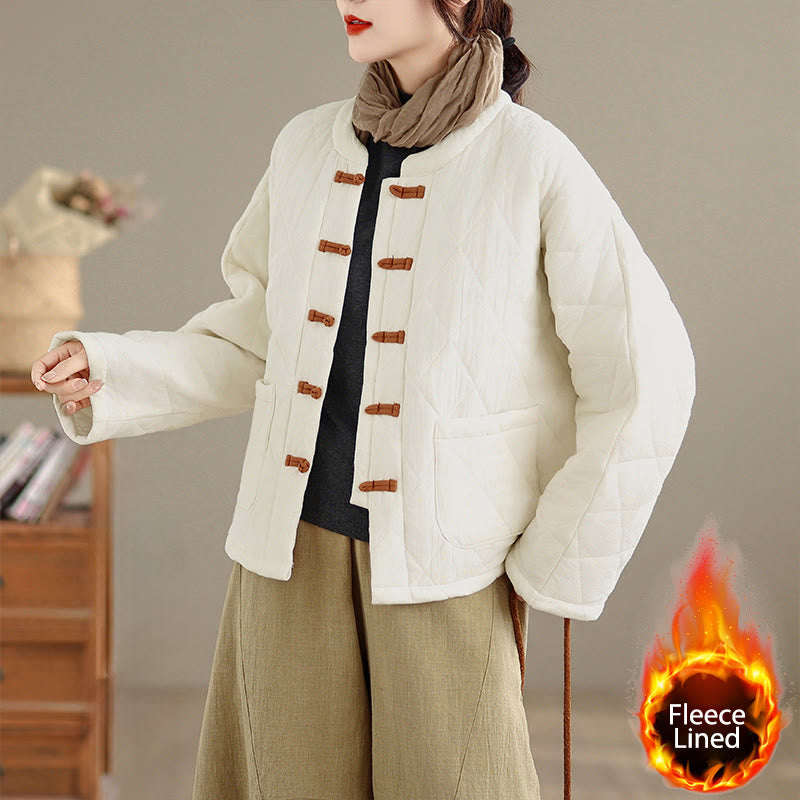 Buddha Stonesレディース 無地 コットンパッド 太極拳 禅 長袖 ジャケット ポケット付き - 白 - US14、 UK/AU18、 EU46 (2XL) - image 17