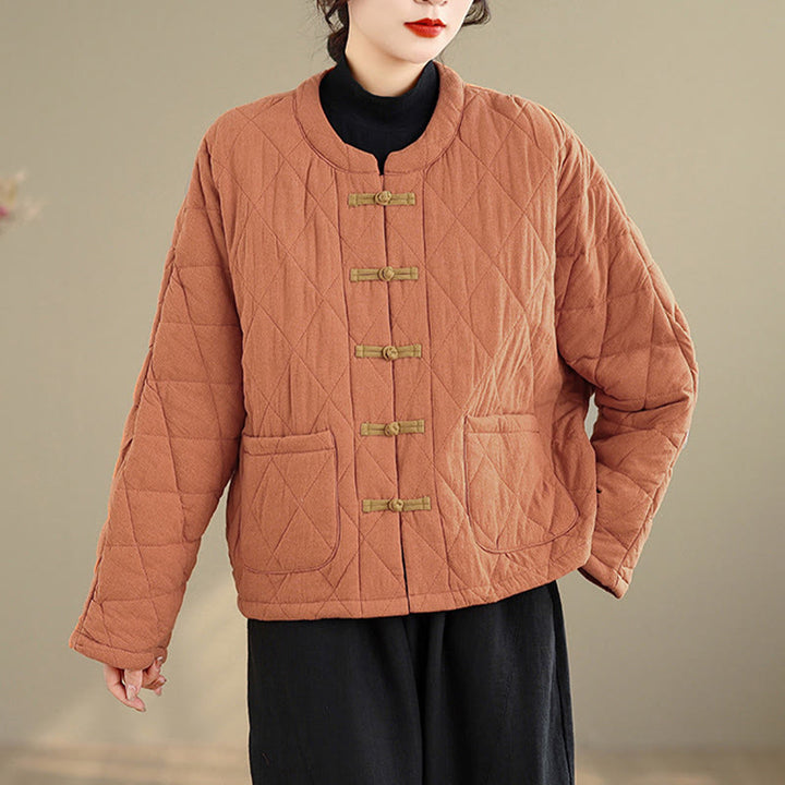 Buddha Stonesレディース 無地 コットンパッド 太極拳 禅 長袖 ジャケット ポケット付き - image 4