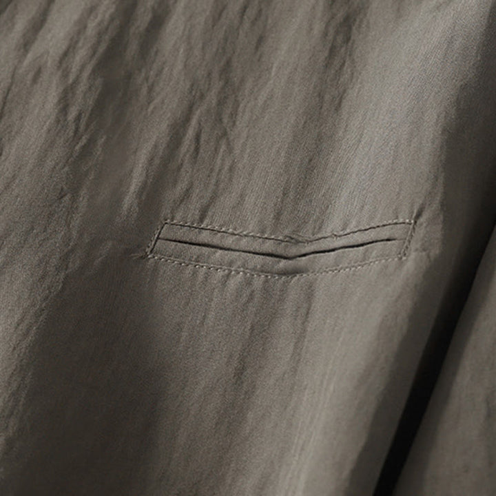 Buddha Stones秋スタンドカラー中国風フロッグボタンシンプルデザイン長袖レディースコットンシャツ - image 6