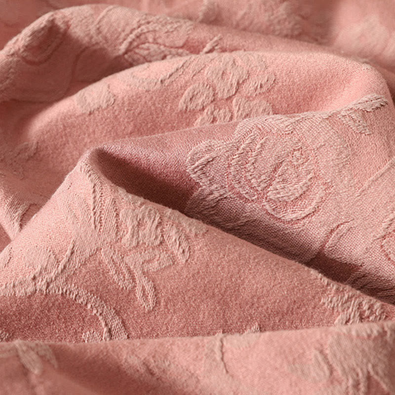 Buddha Stones春の無地ジャカードデザイン レディース コットン 禅 長袖シャツ - image 16