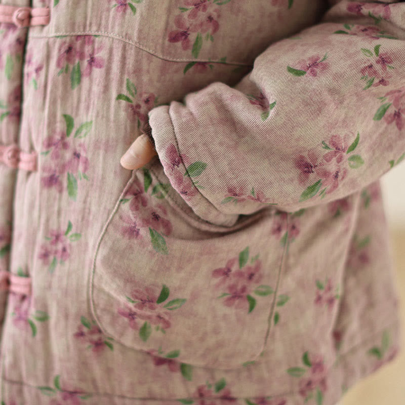 Buddha Stonesレディース 長袖 サーマル コットン プリント 花柄 ジャケット ポケット付き - image 9