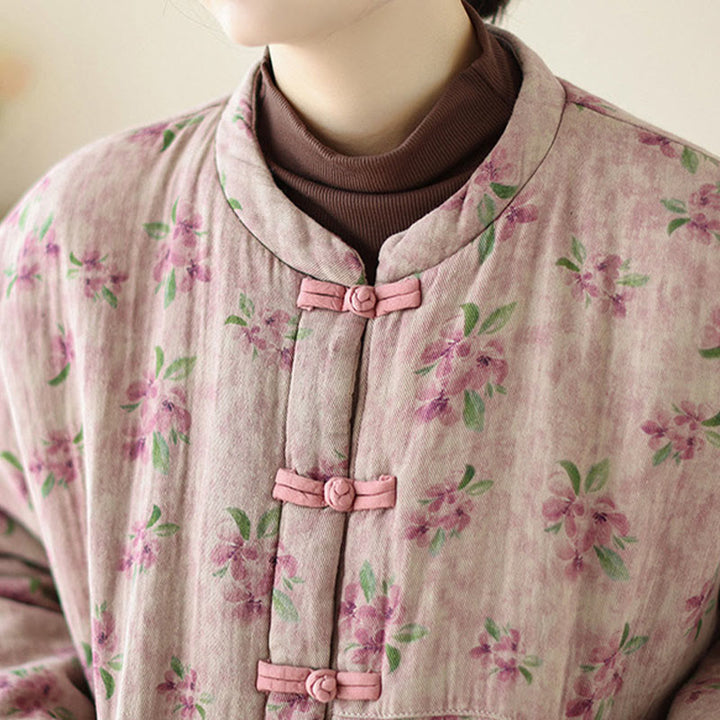 Buddha Stonesレディース 長袖 サーマル コットン プリント 花柄 ジャケット ポケット付き - image 5