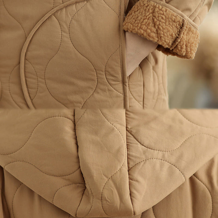 Buddha Stonesレディース 無地 長袖 パーカーデザイン コットン ハーマル フリース裏地 ジャケット ポケット付き - image 8