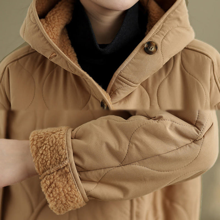 Buddha Stonesレディース 無地 長袖 パーカーデザイン コットン ハーマル フリース裏地 ジャケット ポケット付き - image 7