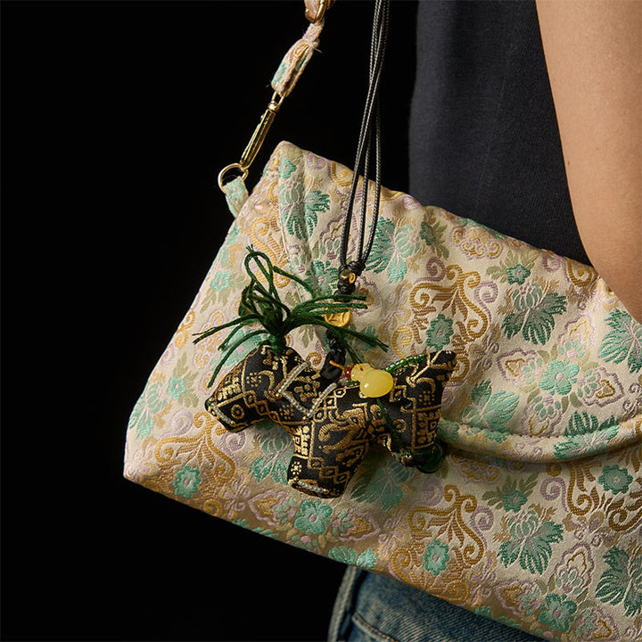 馬年用Buddha Stones荘錦絹 幸運を祈る吊り下げ飾り - image 4