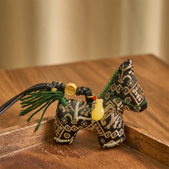 馬年用Buddha Stones荘錦絹 幸運を祈る吊り下げ飾り - image 2