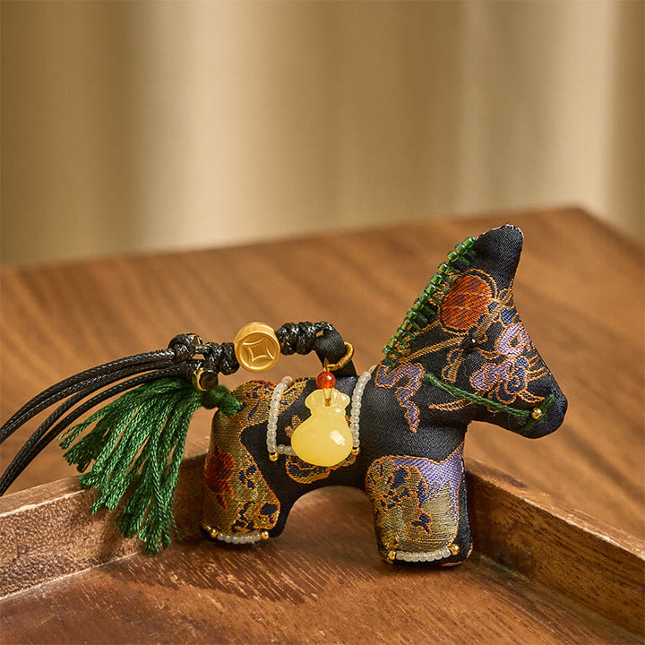 Buddha Stones午年歌錦絹百合文様吊り飾り - image 2