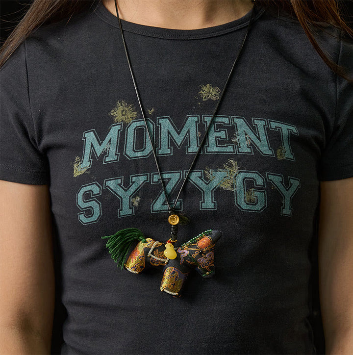 Buddha Stones午年歌錦絹百合文様吊り飾り - image 5