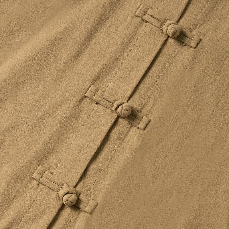 Buddha Stonesエスニック フロッグボタン 長袖 スタンドカラー レディース コットンシャツ ポケット付き - image 4