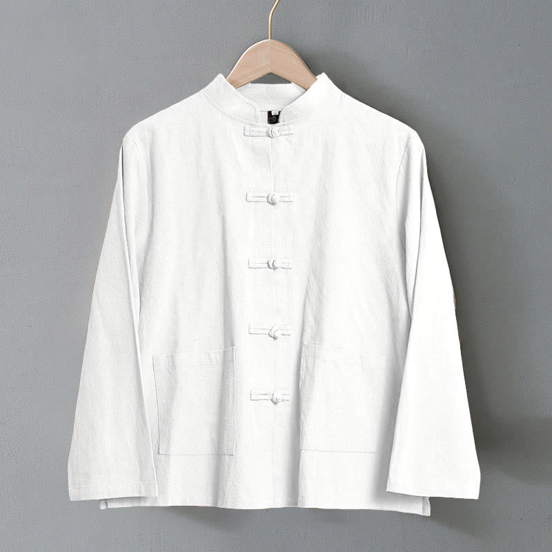 Buddha Stonesエスニック フロッグボタン 長袖 スタンドカラー レディース コットンシャツ ポケット付き - image 8