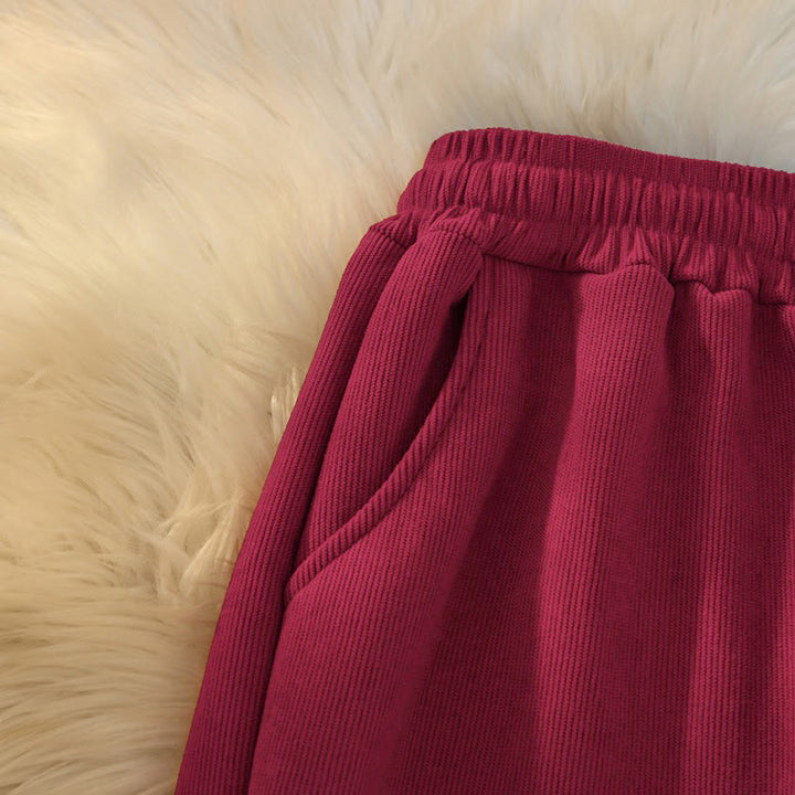 Buddha Stonesレディース パッチワーク コットン コーデュロイ フリース裏地 ワイドレッグパンツ ポケット付き - image 35