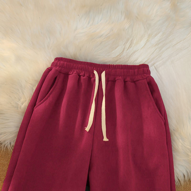 Buddha Stonesレディース パッチワーク コットン コーデュロイ フリース裏地 ワイドレッグパンツ ポケット付き - image 30