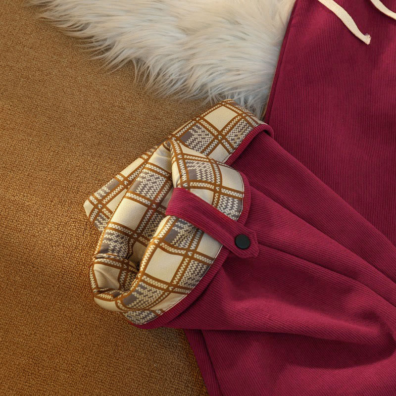 Buddha Stonesレディース パッチワーク コットン コーデュロイ フリース裏地 ワイドレッグパンツ ポケット付き - image 32