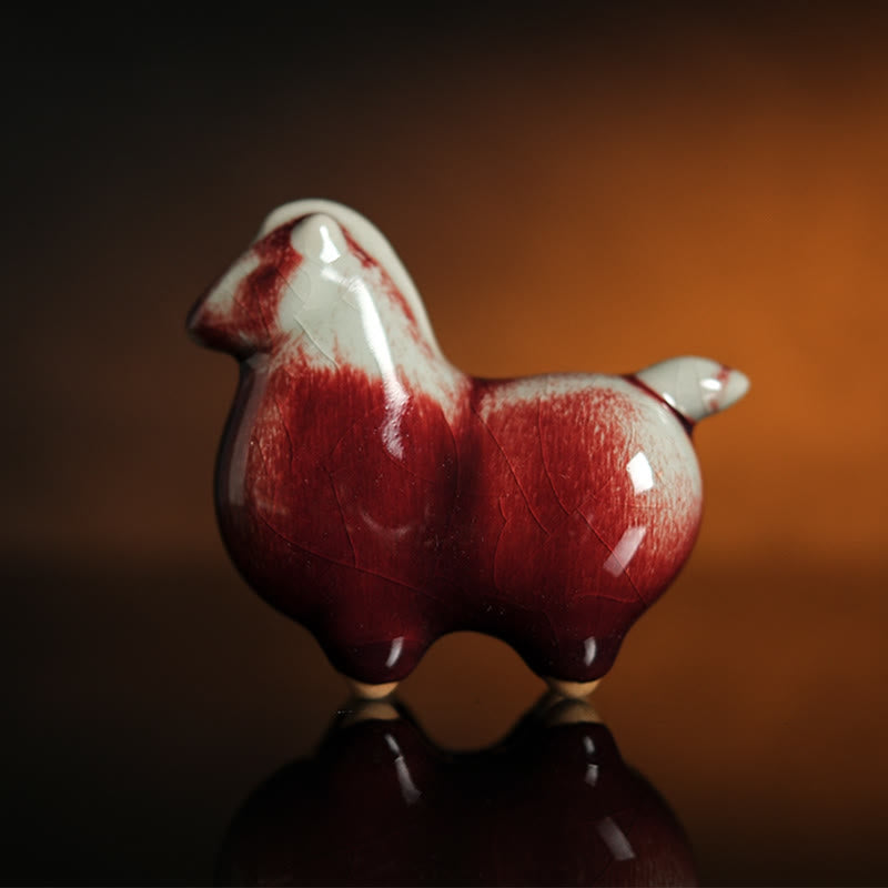 Buddha Stones午年 陶器豊かさ家の装飾 - 陶器の馬 10*4*8.5cm - image 0