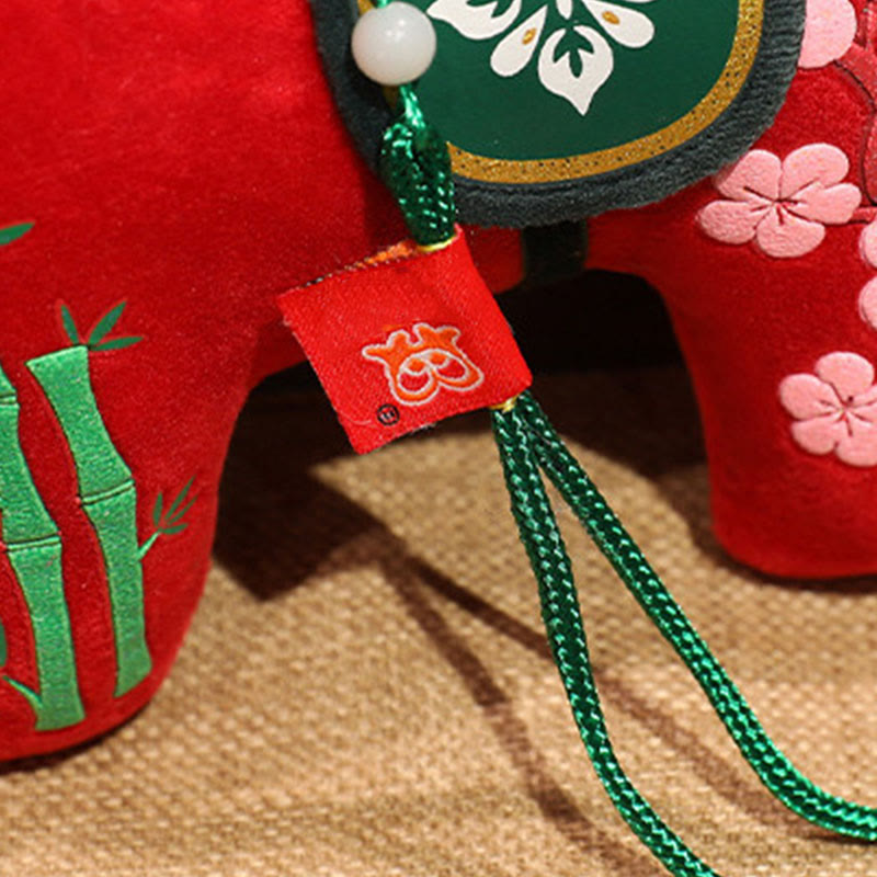 Buddha Stones馬年 竹製 龍 蓮華 鳳凰 ぬいぐるみ ホームデコレーション - image 4