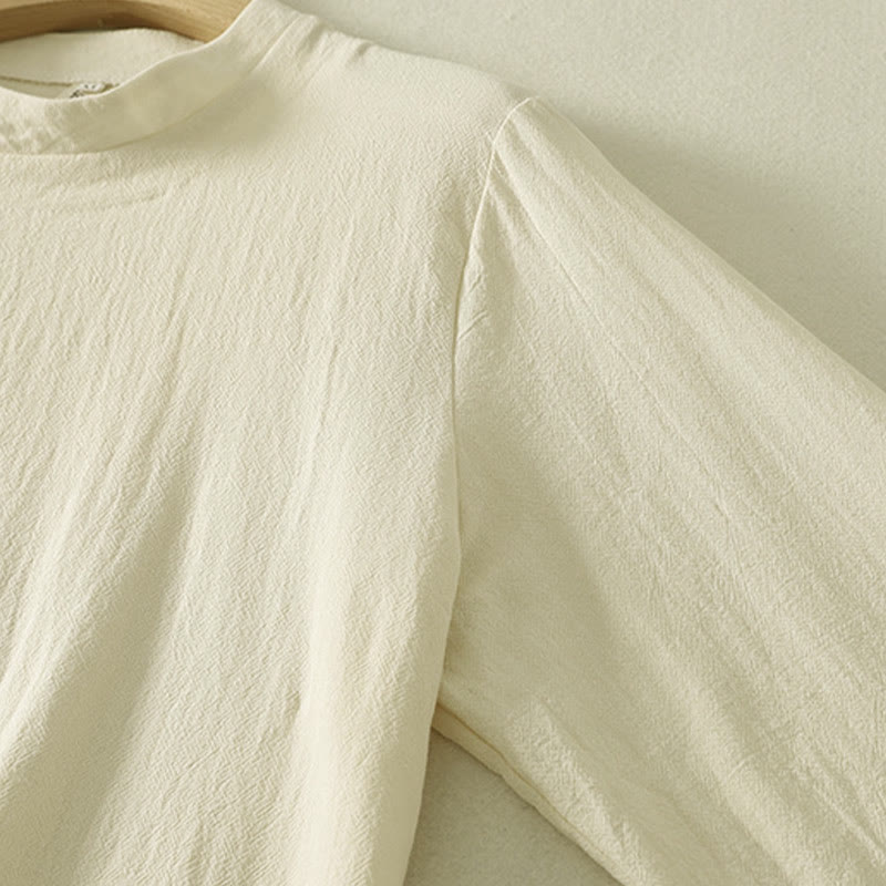 Buddha Stonesアシンメトリーフロントフロッグボタン長袖レディースコットンシャツ - image 11