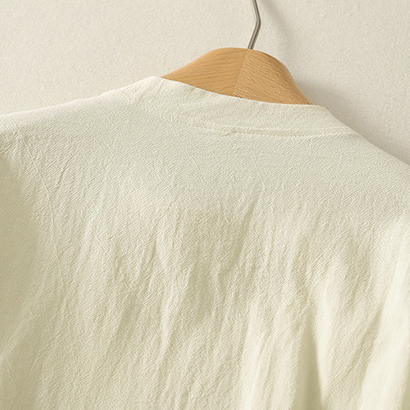 Buddha Stonesアシンメトリーフロントフロッグボタン長袖レディースコットンシャツ - image 9