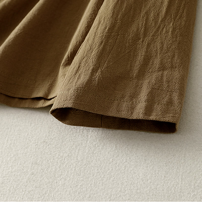 Buddha Stonesアシンメトリーフロントフロッグボタン長袖レディースコットンシャツ - image 5