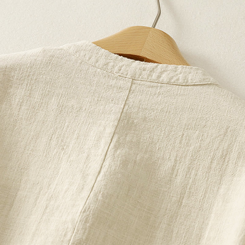 Buddha Stonesプレーンチャイニーズフロッグボタン 長袖 レディース コットン 禅服 シャツ - image 9