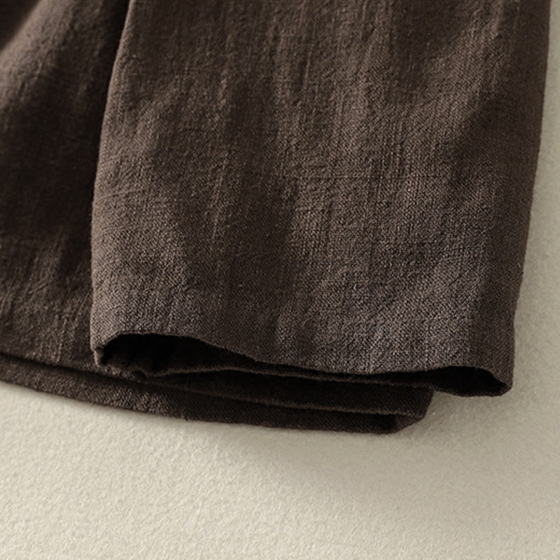 Buddha Stonesプレーンチャイニーズフロッグボタン 長袖 レディース コットン 禅服 シャツ - image 4