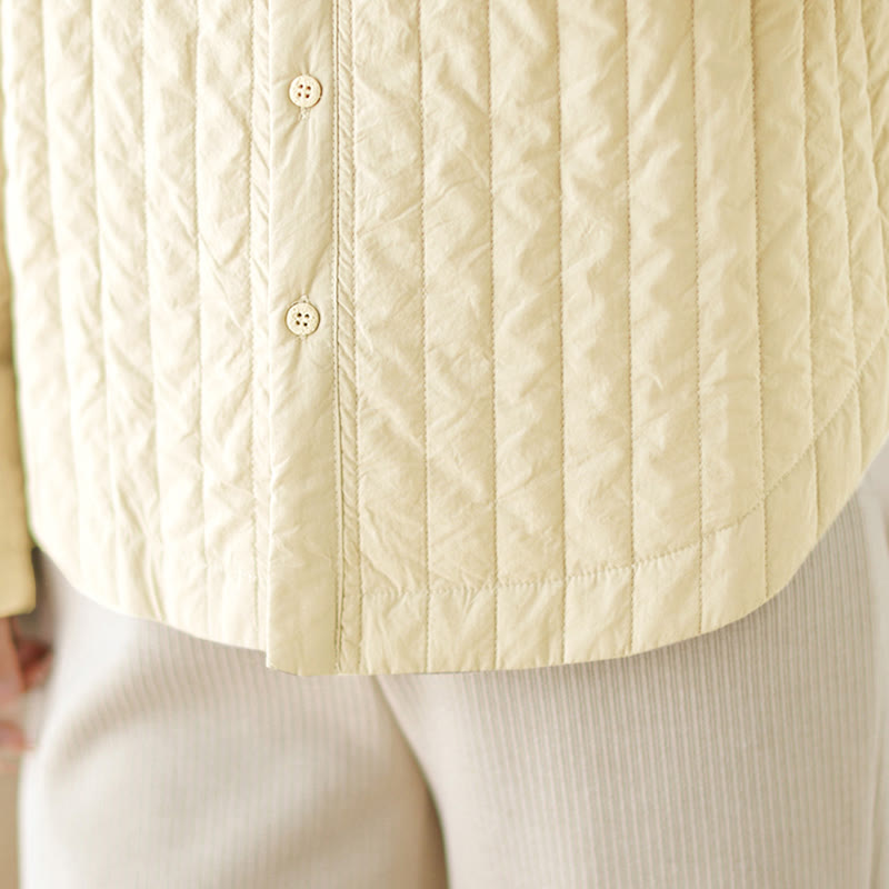 Buddha Stonesレディース スタンドカラー シンプルデザイン 長袖 サーマルコットンジャケット ポケット付き - image 15