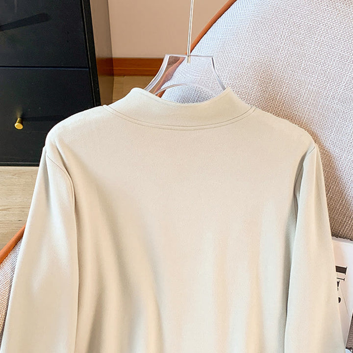 Buddha Stones春の無地スタンドカラーフロッグボタンデザインレディースコットン長袖シャツ - image 7