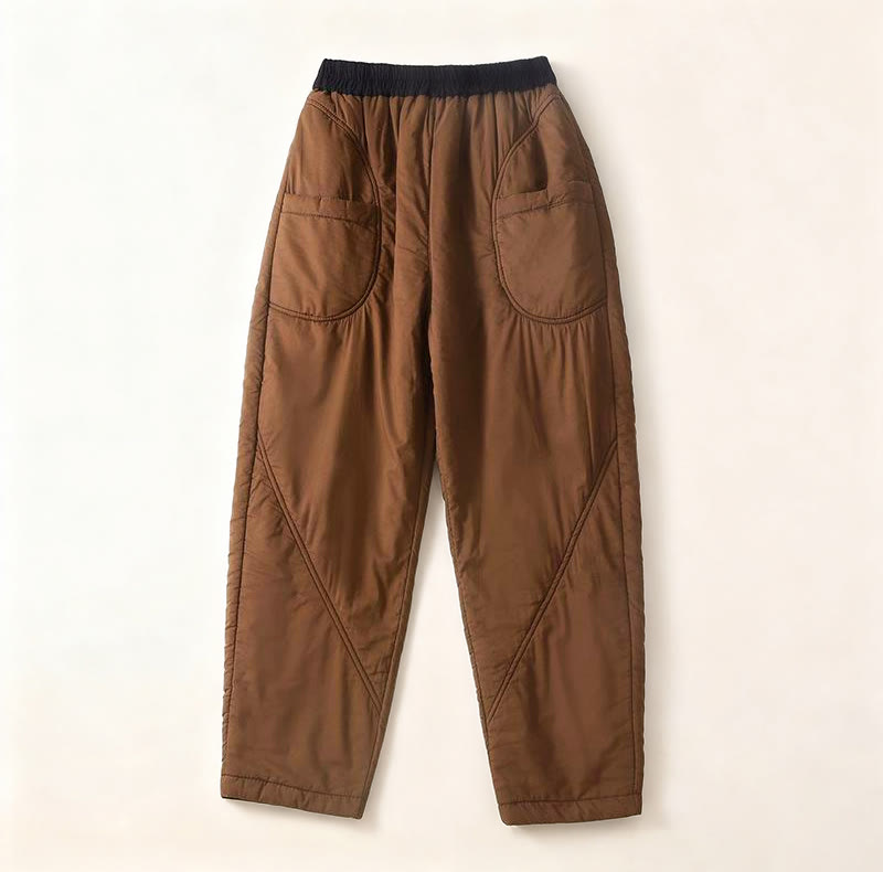 Buddha Stonesレディース 冬 無地 伸縮性ウエストデザイン 厚手 ハーレムパンツ ポケット付き - ペルー - US8-10，UK/AU12-14，EU40-42 (2XL) - image 0