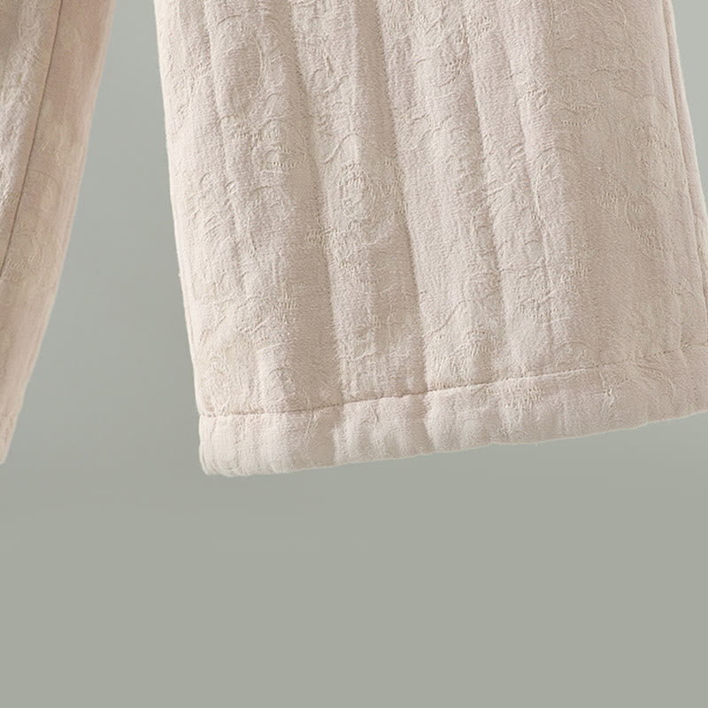 Buddha Stonesジャカード コットンパッド レディース ワイドレッグ サーマル アンクル丈 パンツ ポケット付き - image 18