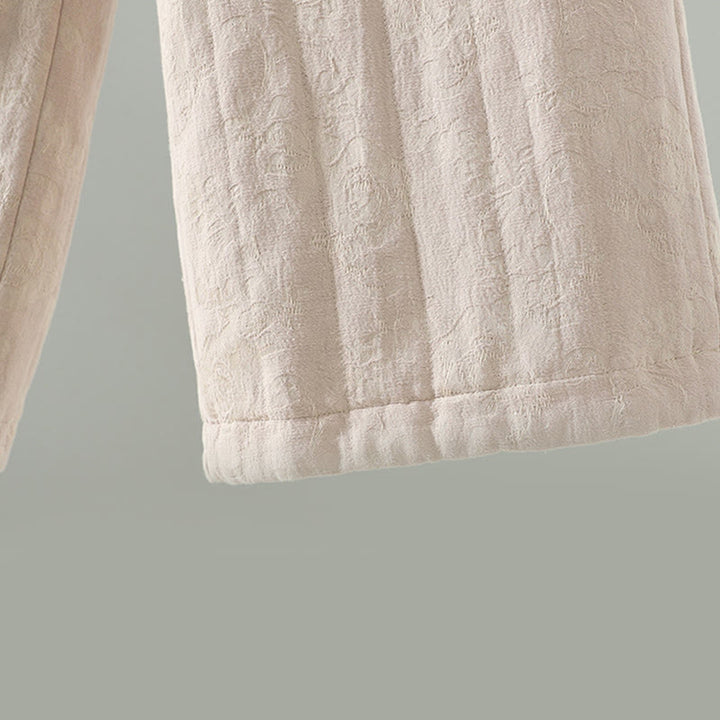 Buddha Stonesジャカード コットンパッド レディース ワイドレッグ サーマル アンクル丈 パンツ ポケット付き - image 18