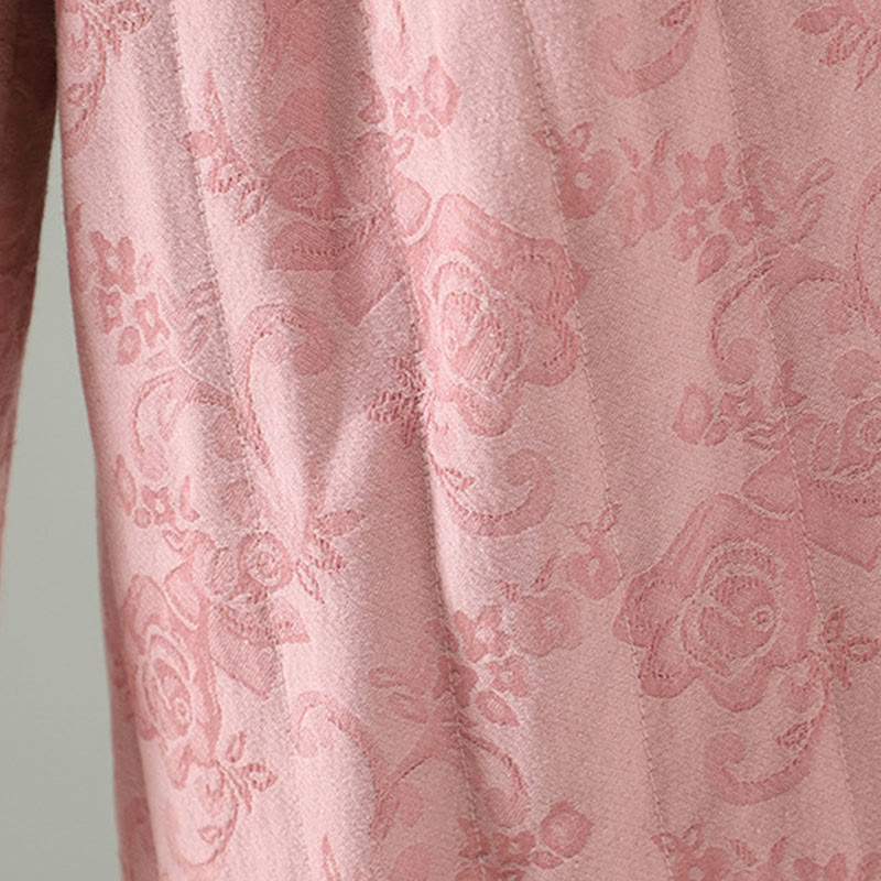 Buddha Stonesジャカード コットンパッド レディース ワイドレッグ サーマル アンクル丈 パンツ ポケット付き - image 8