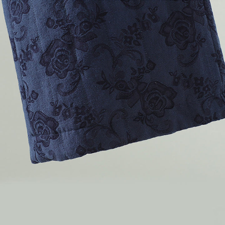 Buddha Stonesジャカード コットンパッド レディース ワイドレッグ サーマル アンクル丈 パンツ ポケット付き - image 4