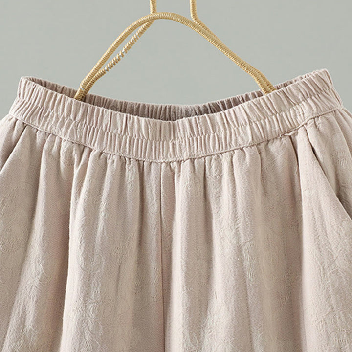 Buddha Stonesジャカード コットンパッド レディース ワイドレッグ サーマル アンクル丈 パンツ ポケット付き - image 12