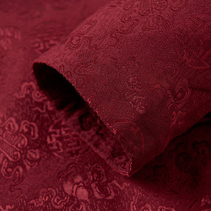 Buddha Stones刺繍模様スタンドカラー長袖メンズ唐装ジャケットポケット付き - image 7