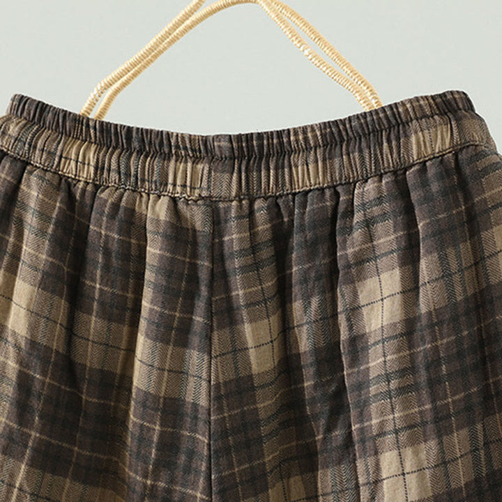 Buddha Stonesマルチカラー チェック柄 コットンパッド レディース ハーレム サーマルパンツ ポケット付き - image 5