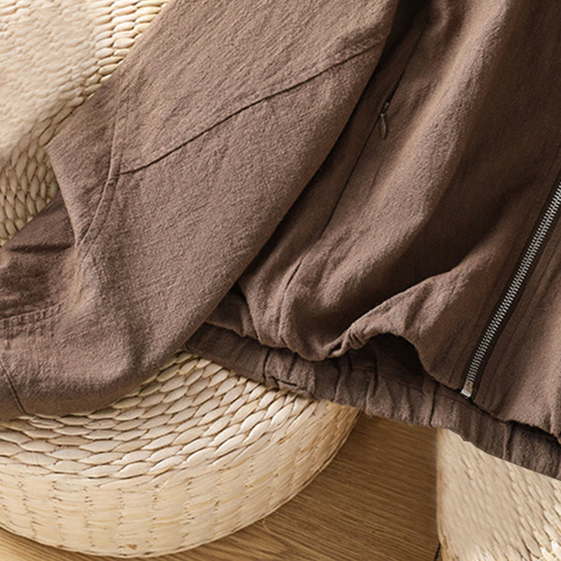 Buddha Stonesレディース コットン ジッパーデザイン ダブルレイヤー ロングスリーブ ジャケット ポケット付き - image 26