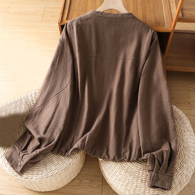 Buddha Stonesレディース コットン ジッパーデザイン ダブルレイヤー ロングスリーブ ジャケット ポケット付き - image 22