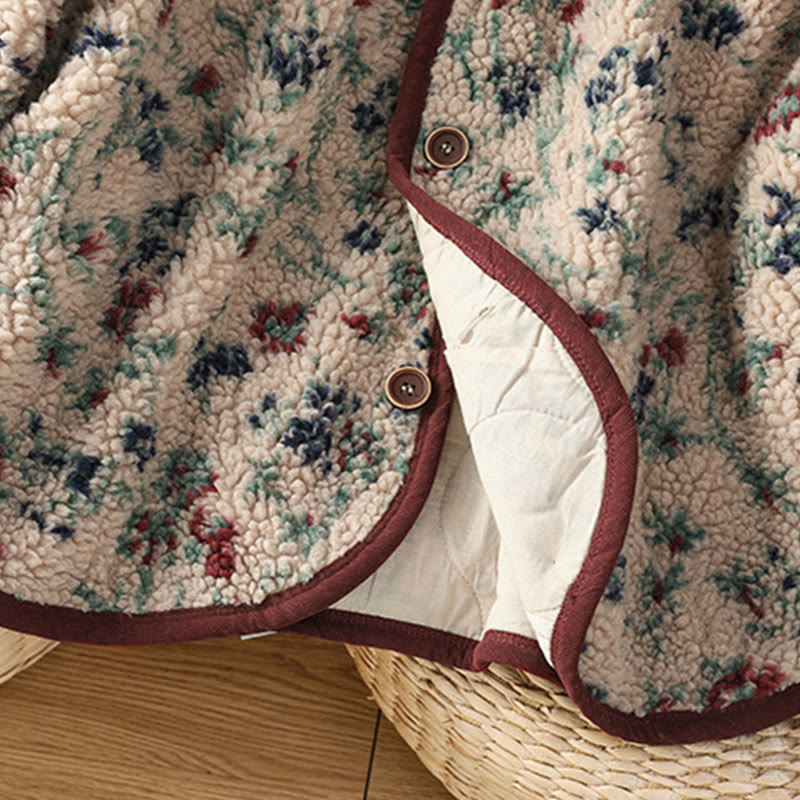 Buddha Stonesレディース コットン 花柄 ボタンデザイン 長袖 サーマルジャケット ポケット付き - image 12