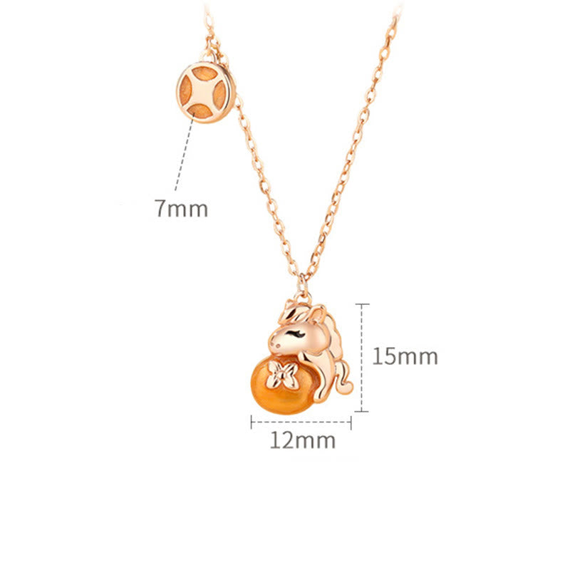 Buddha Stones925スターリングシルバー 馬年コインデザイン良縁祈願ネックレスペンダント - image 3