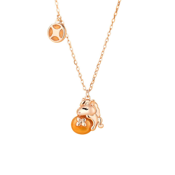 Buddha Stones925スターリングシルバー 馬年コインデザイン良縁祈願ネックレスペンダント - image 2