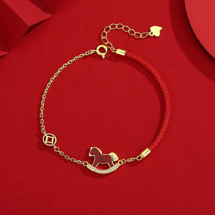 Buddha Stones925スターリングシルバー 馬年デザイン レッドアゲート コンフィデンス イヤリング - image 13