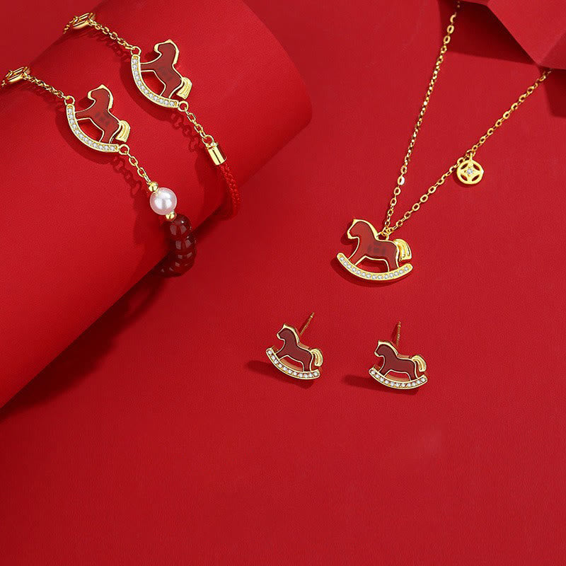 Buddha Stones925スターリングシルバー 馬年チャーム レッドアゲート カームチェーンブレスレット - image 22