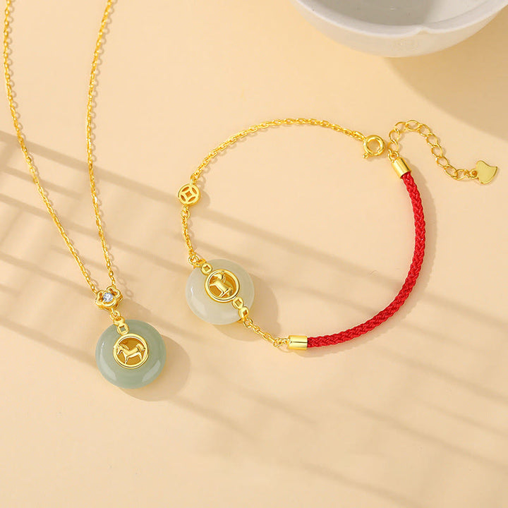 Buddha Stones925スターリングシルバー 和田翡翠 午年平和のお守りチャーム幸運ネックレスペンダント - image 16