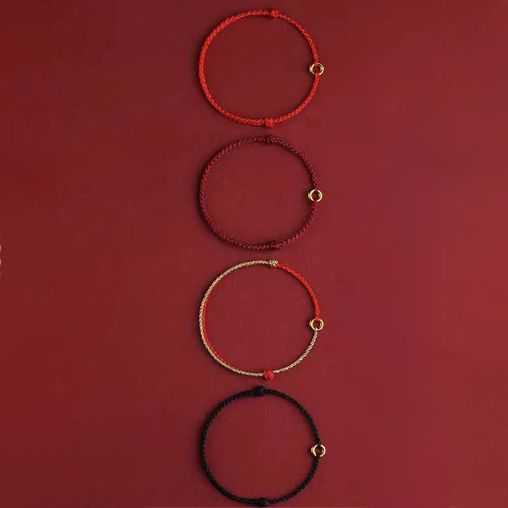 Buddha Stones小さな平和のお守りチャーム編み紐 調節可能な接続ブレスレット アンクレット - image 14