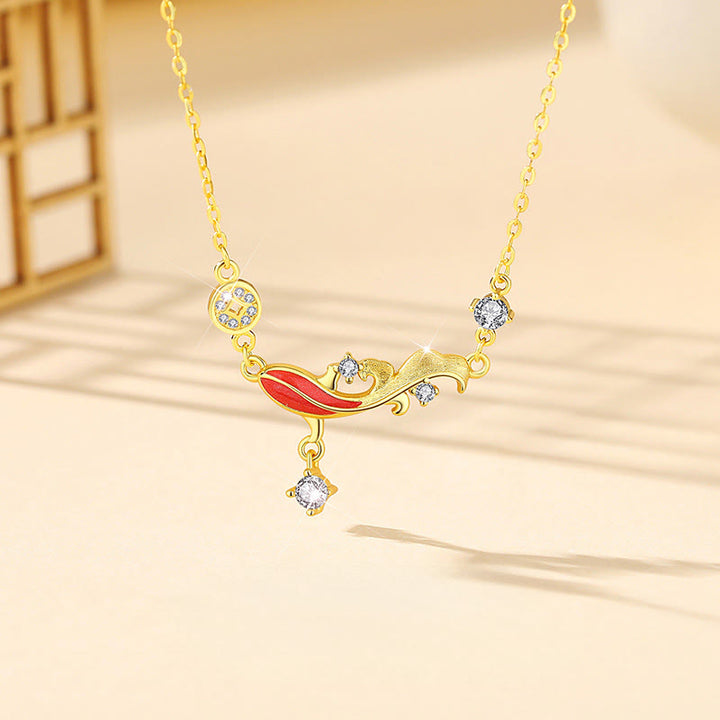 Buddha Stones925スターリングシルバー鯉デザイン赤紐良縁祈願ブレスレット - 鯉のネックレス - image 8